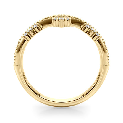 14K Yellow Gold Lab Grown Diamond Chevron Diamond Band With 0.06 TCW Diamond (Lab Grown VS-SI1, E/F/G)