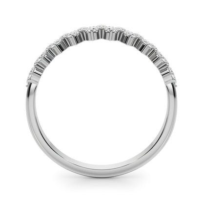14K White Gold Lab Grown Diamond Two Row Band Round With 0.52 TCW Diamond (Lab Grown VS-SI1, E/F/G)