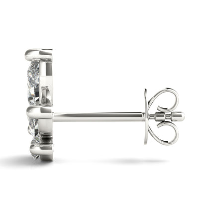 14K White Gold Lab Grown Diamond Earrings Marquise & Round With 0.64 TCW Diamond (Lab Grown VS-SI1, E/F/G)