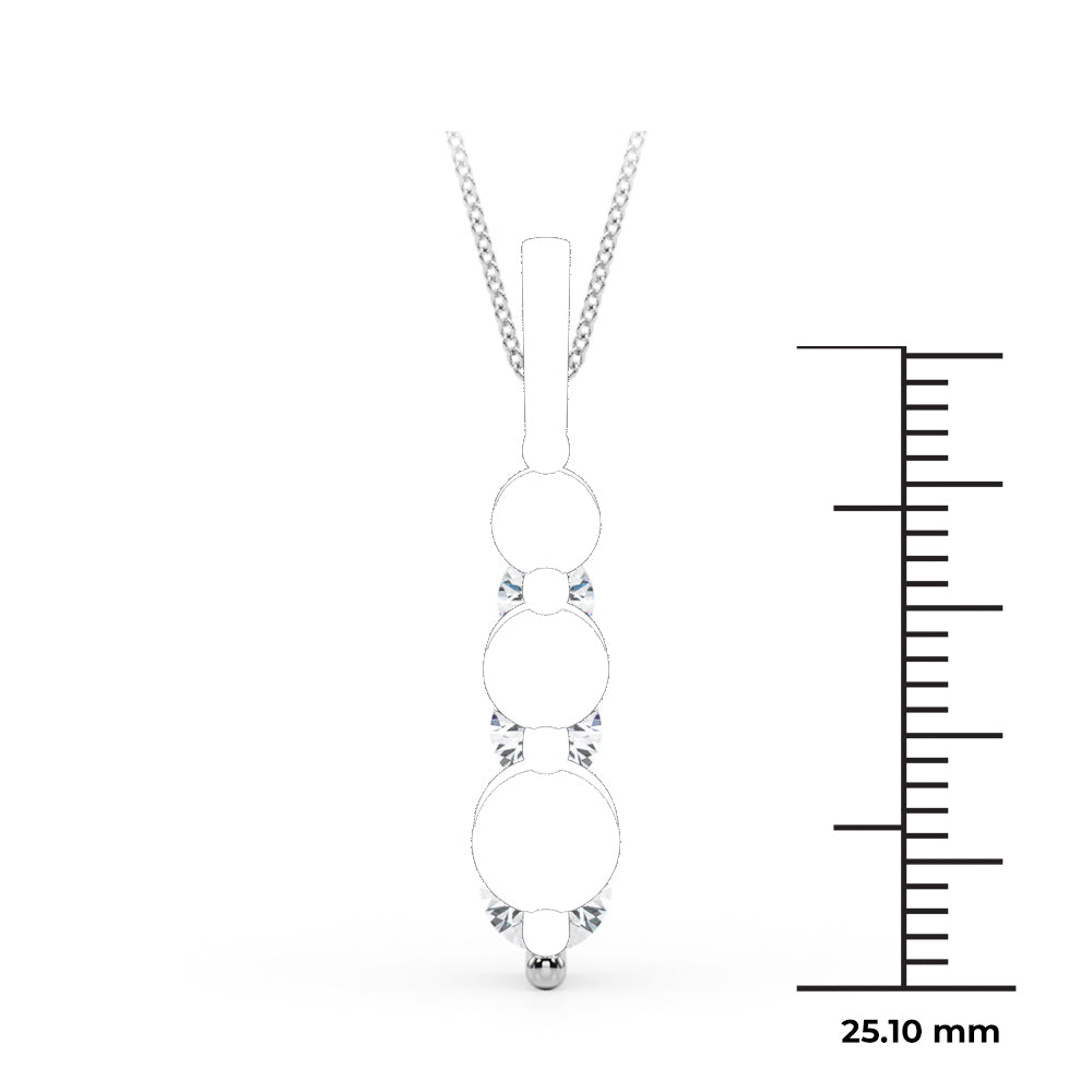 14K White Gold Lab Grown Diamond Necklace With 2 TCW Diamond (Lab Grown VS-SI1, E/F/G)