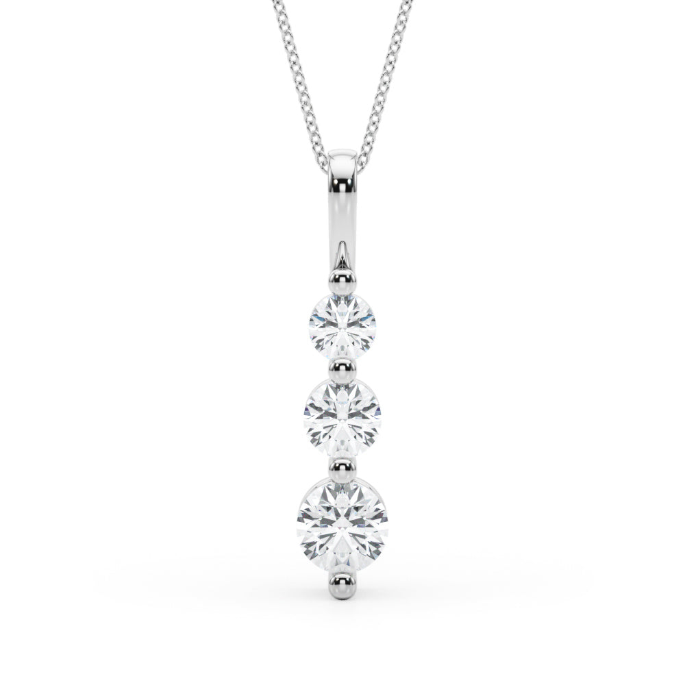14K White Gold Lab Grown Diamond Necklace With 2 TCW Diamond (Lab Grown VS-SI1, E/F/G)