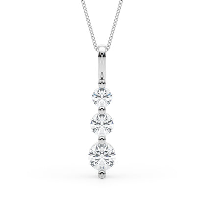 14K White Gold Lab Grown Diamond Necklace With 2 TCW Diamond (Lab Grown VS-SI1, E/F/G)