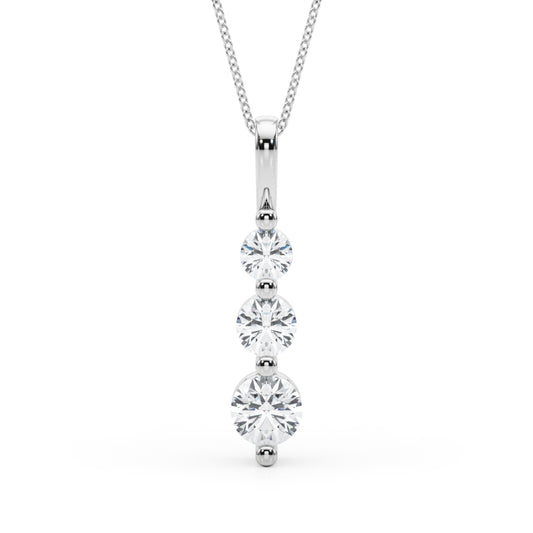 14K White Gold Lab Grown Diamond Necklace With 2 TCW Diamond (Lab Grown VS-SI1, E/F/G)