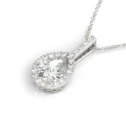 14K White Gold Lab Grown Diamond Necklace With 0.55 TCW Diamond (Lab Grown VS-SI1, E/F/G)