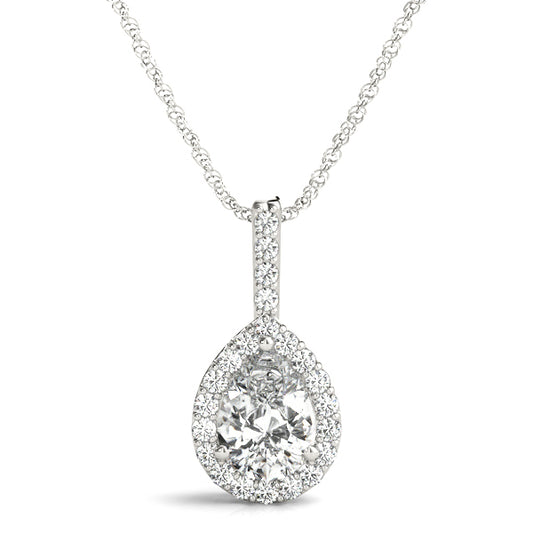 14K White Gold Lab Grown Diamond Necklace With 0.55 TCW Diamond (Lab Grown VS-SI1, E/F/G)