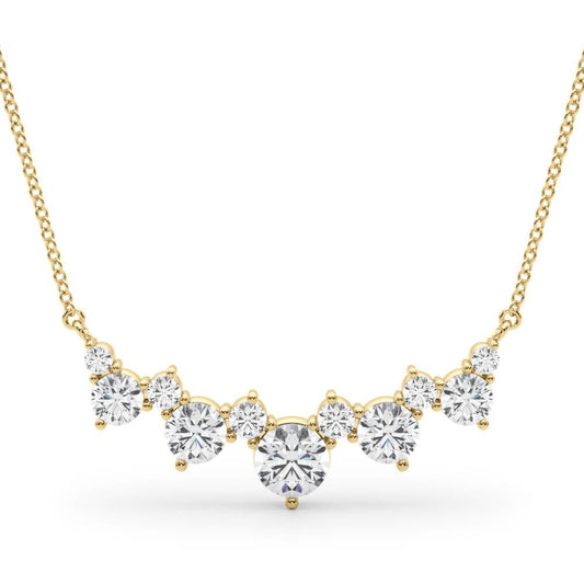 14K Yellow Gold Lab Grown Diamond Necklace With 0.14 TCW Diamond (Lab Grown VS-SI1, E/F/G)