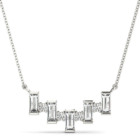 14K White Gold Lab Grown Diamond Necklace With 0.68 TCW Diamond (Lab Grown VS-SI1, E/F/G)