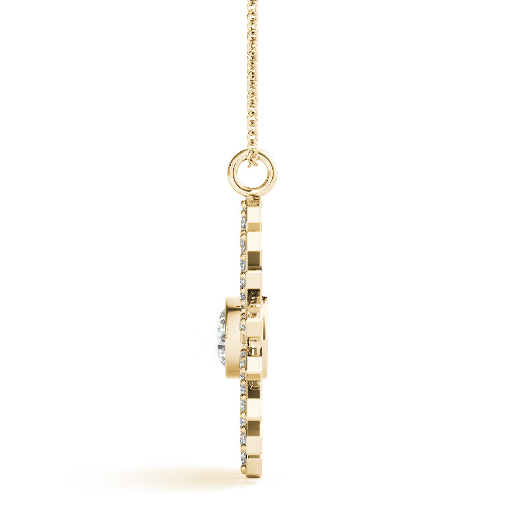 14K Yellow Gold Lab Grown Diamond Necklace With 0.68 TCW Diamond (Lab Grown VS-SI1, E/F/G)