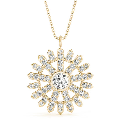 14K Yellow Gold Lab Grown Diamond Necklace With 0.68 TCW Diamond (Lab Grown VS-SI1, E/F/G)
