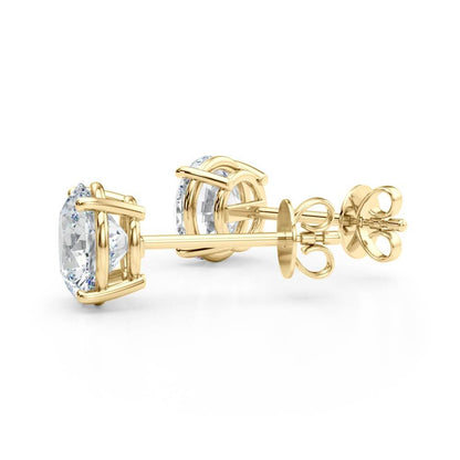 14K Yellow Gold (1.5 Cttw) 3/4ct 3 Prong Wire Stud Earring With 1.50 TCW Diamond (Lab Grown VS-SI1, E/F/G)