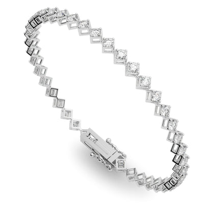14K White Gold Lab Grown Diamond Bracelet With 2.10 TCW Diamond (Lab Grown VS-SI1, E/F/G)