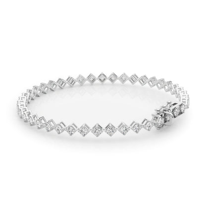 14K White Gold Lab Grown Diamond Bracelet With 2.10 TCW Diamond (Lab Grown VS-SI1, E/F/G)