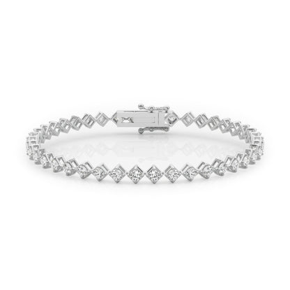 14K White Gold Lab Grown Diamond Bracelet With 2.10 TCW Diamond (Lab Grown VS-SI1, E/F/G)
