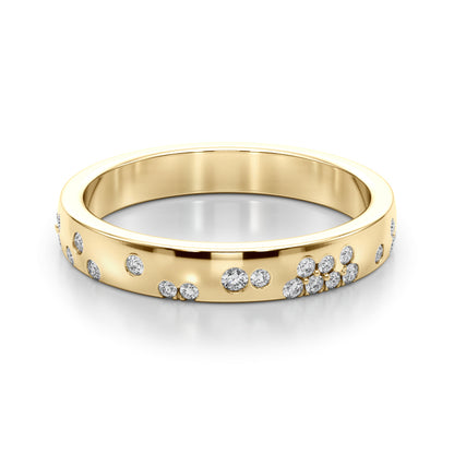 14K Yellow Gold Lab Grown Diamond 3mm Band With 0.16 TCW Diamond (Lab Grown VS-SI1, E/F/G)