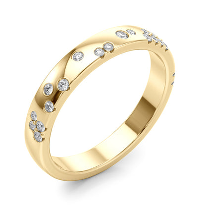 14K Yellow Gold Lab Grown Diamond 3mm Band With 0.16 TCW Diamond (Lab Grown VS-SI1, E/F/G)