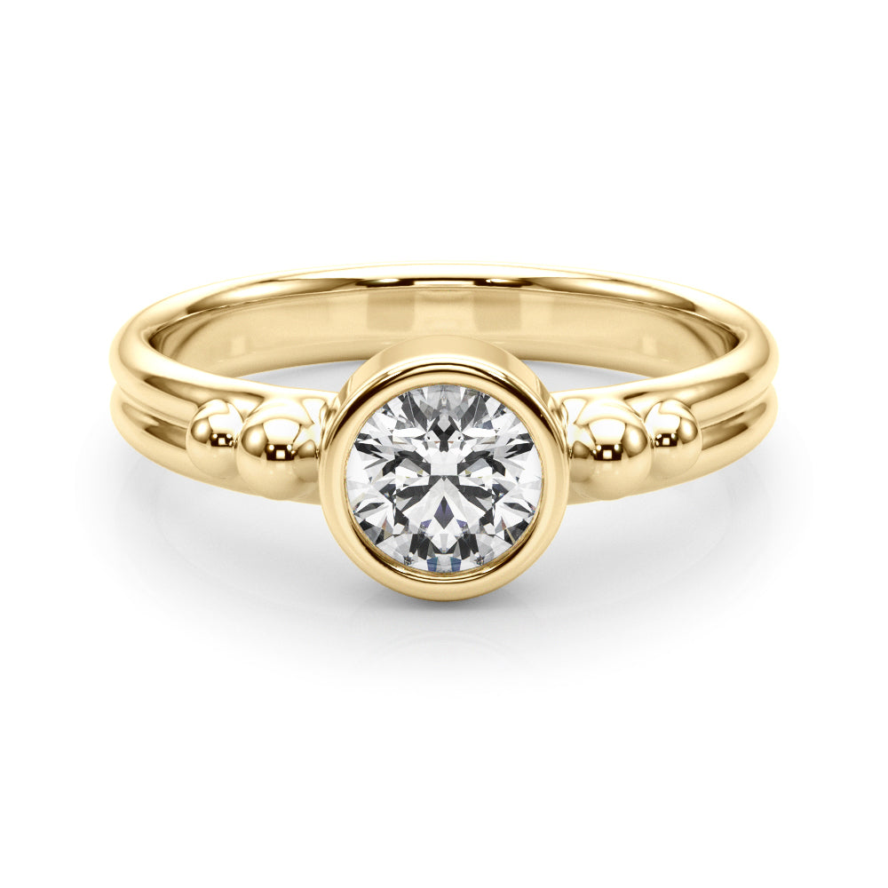 14K Yellow Gold Lab Grown Diamond Fashion Ring Round With 0.50 TCW Diamond (Lab Grown VS-SI1, E/F/G)