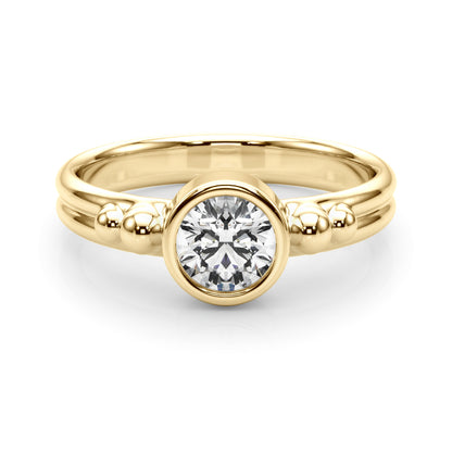 14K Yellow Gold Lab Grown Diamond Fashion Ring Round With 0.50 TCW Diamond (Lab Grown VS-SI1, E/F/G)