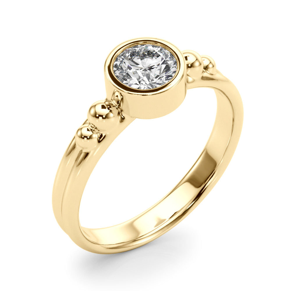 14K Yellow Gold Lab Grown Diamond Fashion Ring Round With 0.50 TCW Diamond (Lab Grown VS-SI1, E/F/G)