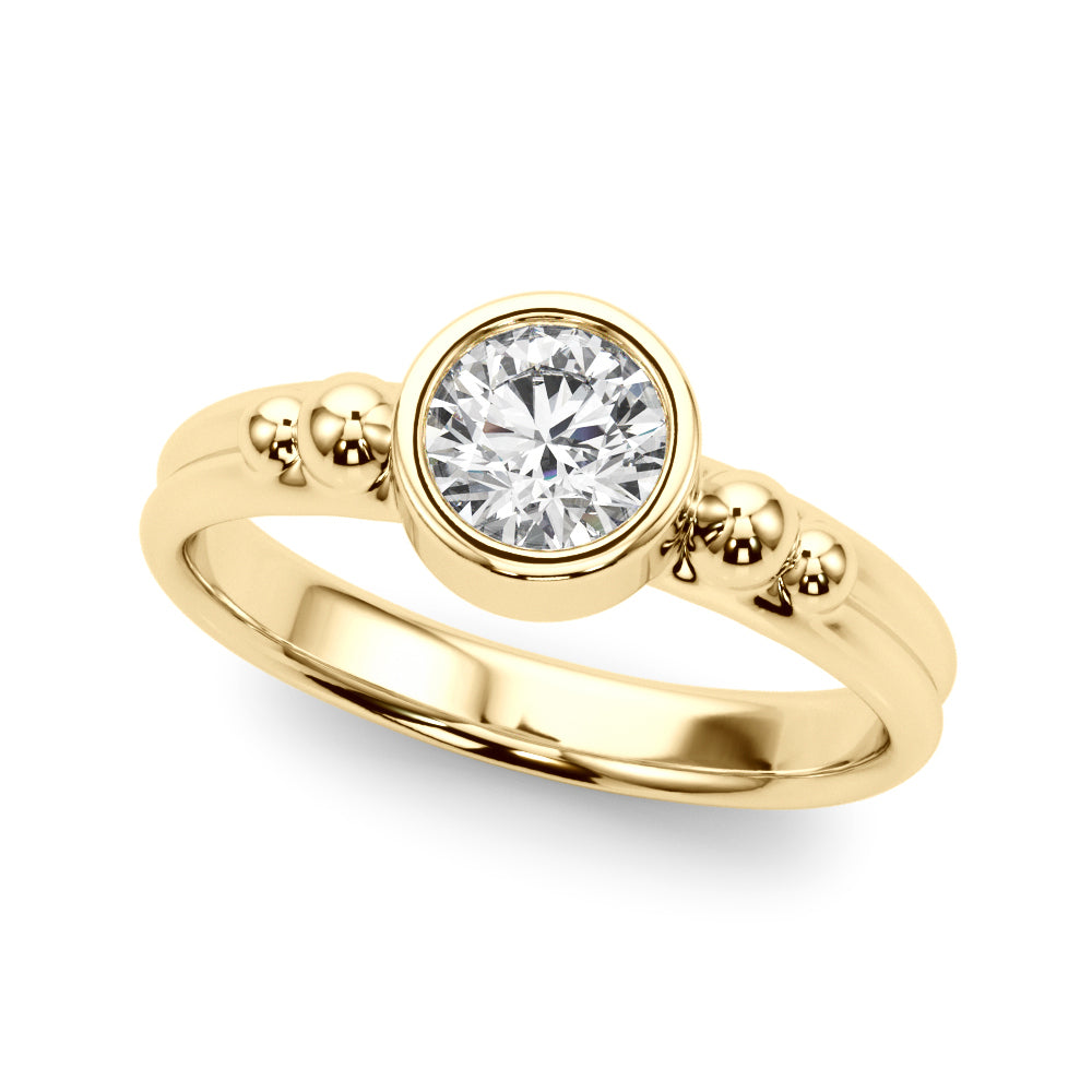 14K Yellow Gold Lab Grown Diamond Fashion Ring Round With 0.50 TCW Diamond (Lab Grown VS-SI1, E/F/G)
