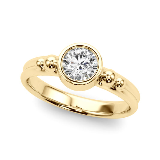 14K Yellow Gold Lab Grown Diamond Fashion Ring Round With 0.50 TCW Diamond (Lab Grown VS-SI1, E/F/G)