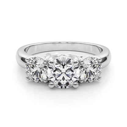14K White Gold Lab Grown Diamond 3 Stone Engagement Ring Round With 1.74 TCW Diamond (Lab Grown VS-SI1, E/F/G)
