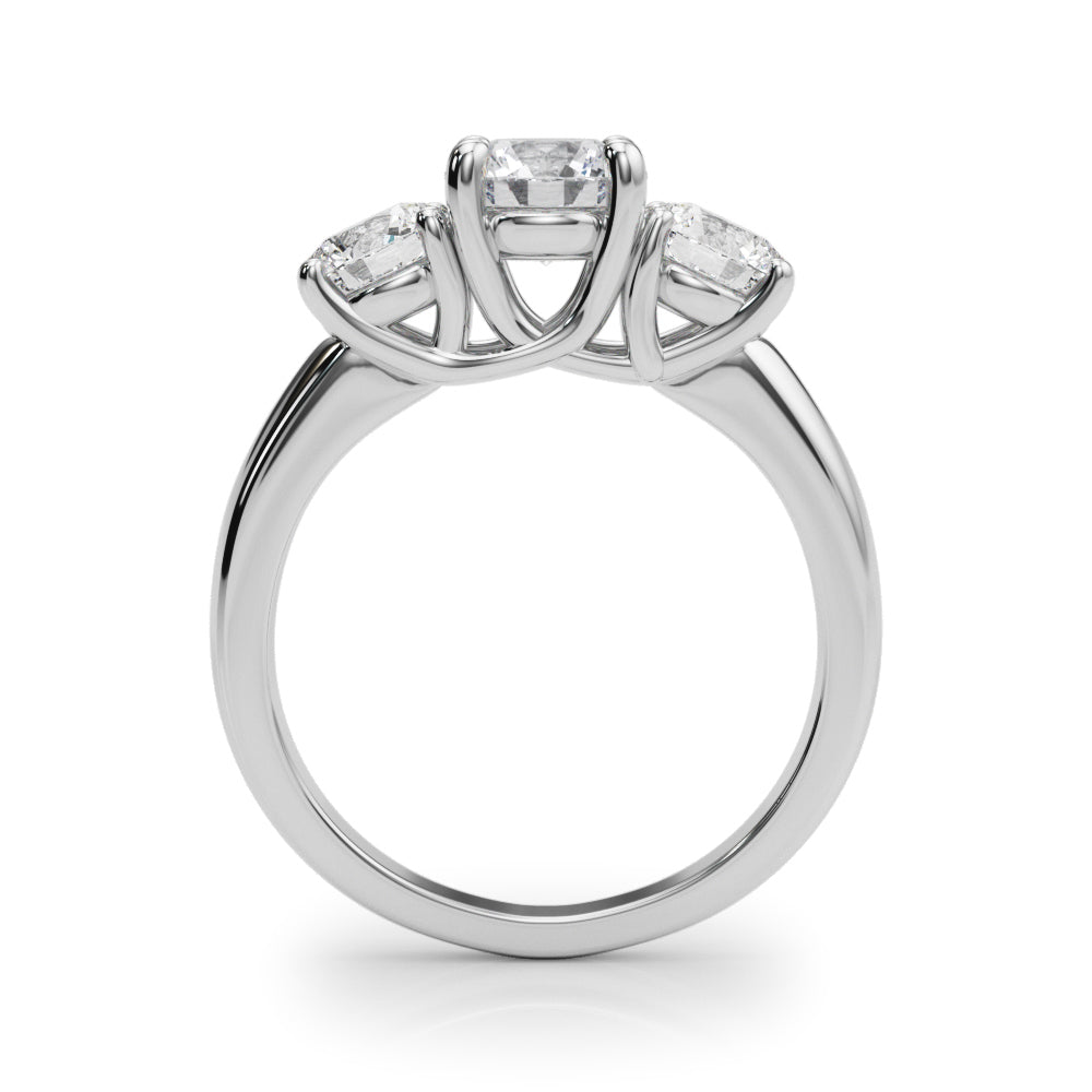 14K White Gold Lab Grown Diamond 3 Stone Engagement Ring Round With 1.74 TCW Diamond (Lab Grown VS-SI1, E/F/G)