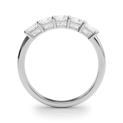 14K White Gold Lab Grown Diamond 5 Stone Band Princess Cut With 1.30 TCW Diamond (Lab Grown VS-SI1, E/F/G)
