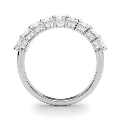 14K White Gold Lab Grown Diamond 9 Stone Band Princess Cut With 1.80 TCW Diamond (Lab Grown VS-SI1, E/F/G)