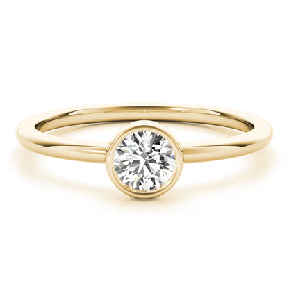 14K Yellow Gold Lab Grown Diamond Solitaire Stack Round With 0.33 TCW Diamond (Lab Grown VS-SI1, E/F/G)