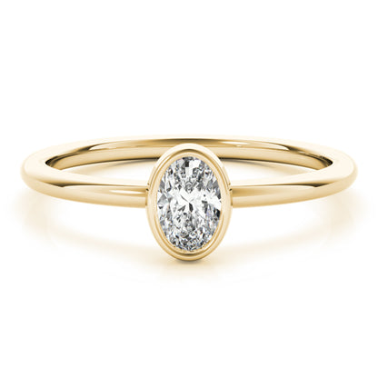 14K Yellow Gold Lab Grown Diamond Solitaire Stack Oval With 0.25 TCW Diamond (Lab Grown VS-SI1, E/F/G)