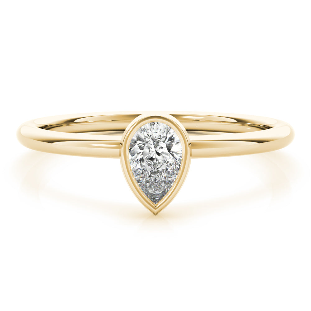 14K Yellow Gold Lab Grown Diamond Solitaire Stack Pear Shape With 0.25 TCW Diamond (Lab Grown VS-SI1, E/F/G)