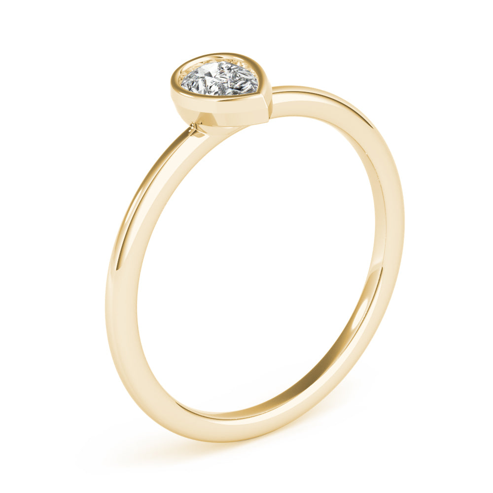 14K Yellow Gold Lab Grown Diamond Solitaire Stack Pear Shape With 0.25 TCW Diamond (Lab Grown VS-SI1, E/F/G)