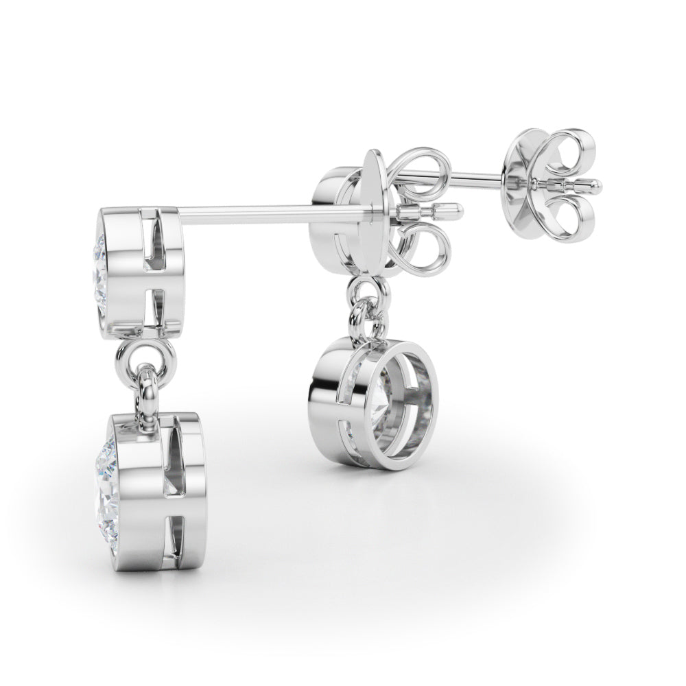 14K White Gold Lab Grown Diamond Fashion Earrings With 1 TCW Diamond (Lab Grown VS-SI1, E/F/G)