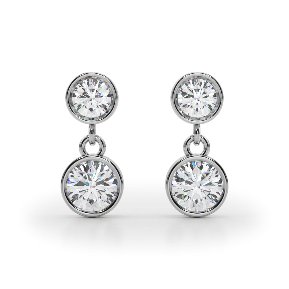 14K White Gold Lab Grown Diamond Fashion Earrings With 1 TCW Diamond (Lab Grown VS-SI1, E/F/G)