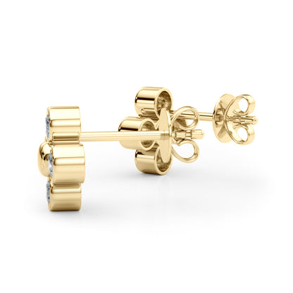 14K Yellow Gold Lab Grown Diamond Earrings Cluster With 0.52 TCW Diamond (Lab Grown VS-SI1, E/F/G)
