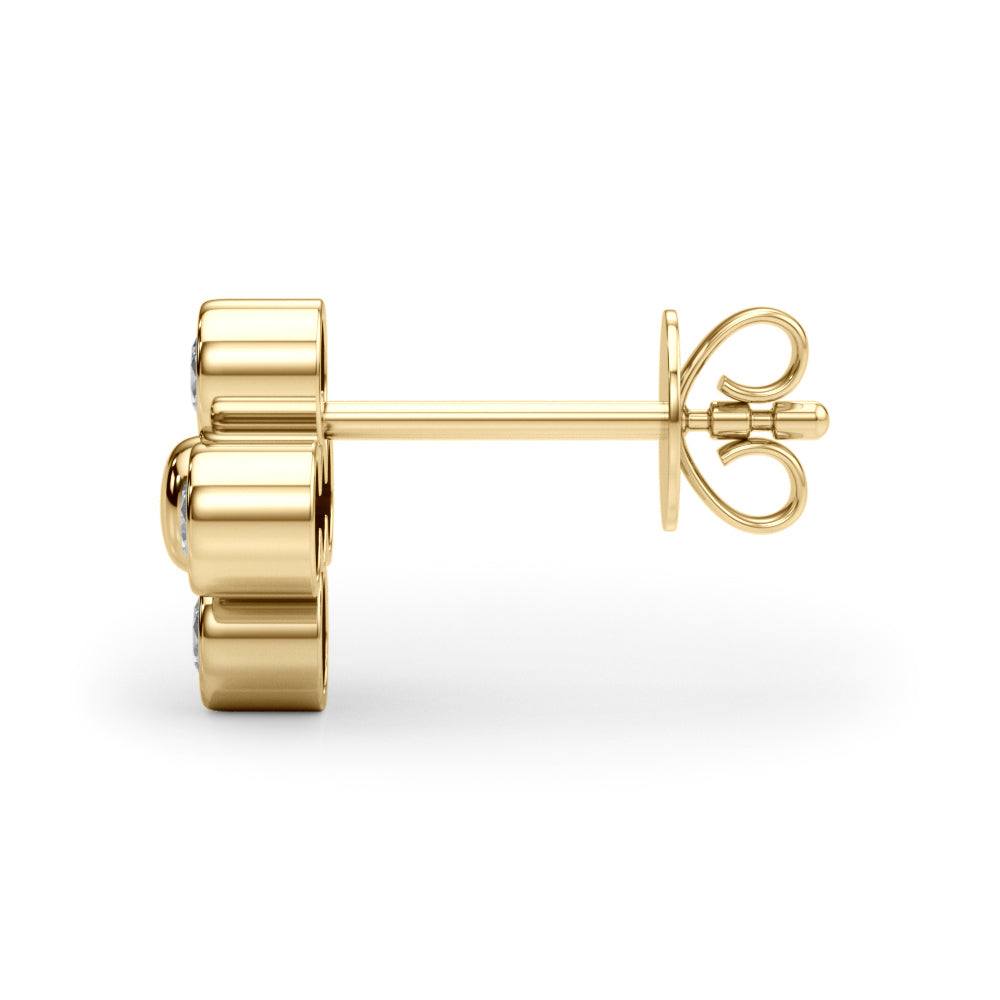 14K Yellow Gold Lab Grown Diamond Earrings Cluster With 0.52 TCW Diamond (Lab Grown VS-SI1, E/F/G)