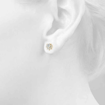 14K Yellow Gold Lab Grown Diamond Fashion Earrings With 0.15 TCW Diamond (Lab Grown VS-SI1, E/F/G)