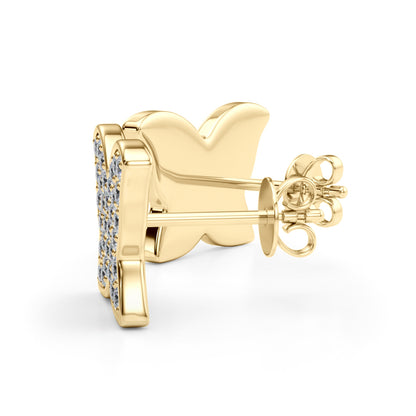 14K Yellow Gold Lab Grown Diamond Butterfly Earrings With 0.64 TCW Diamond (Lab Grown VS-SI1, E/F/G)