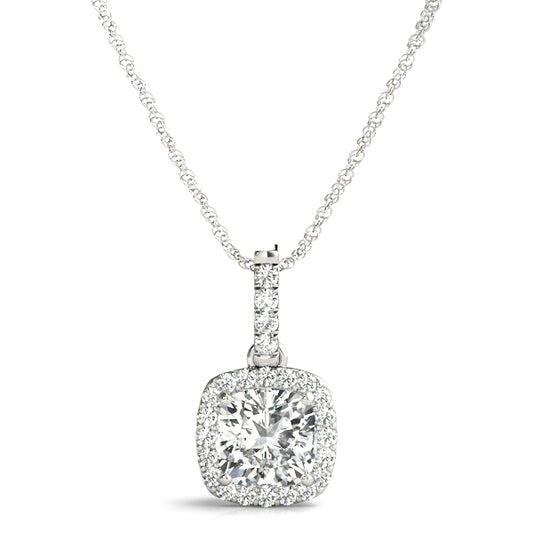 14K White Gold Lab Grown Diamond Necklace With 0.86 TCW Diamond (Lab Grown VS-SI1, E/F/G)