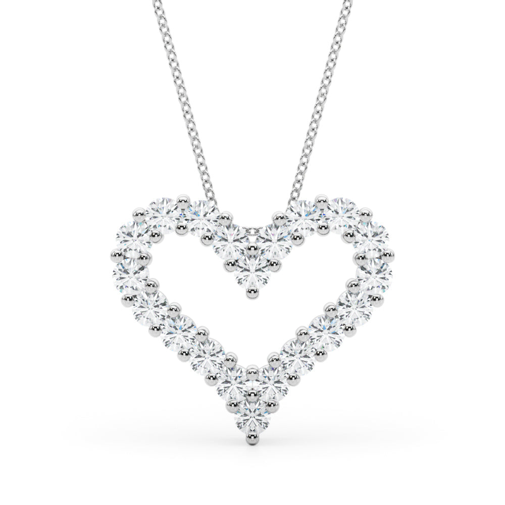 14K White Gold Lab Grown Diamond Necklace With 1 TCW Diamond (Lab Grown VS-SI1, E/F/G)