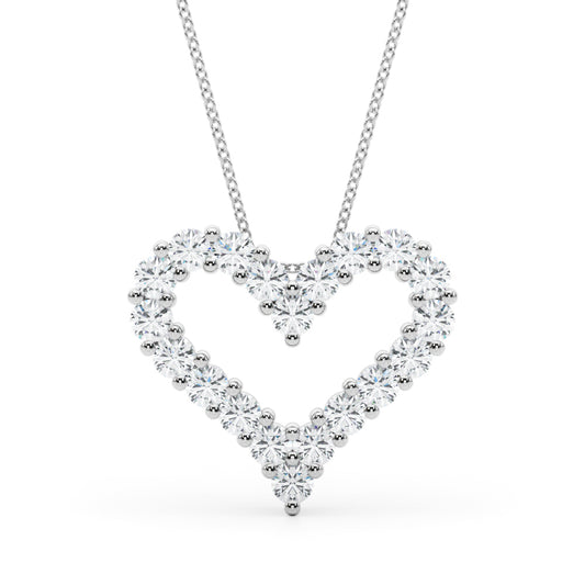 14K White Gold Lab Grown Diamond Necklace With 1 TCW Diamond (Lab Grown VS-SI1, E/F/G)