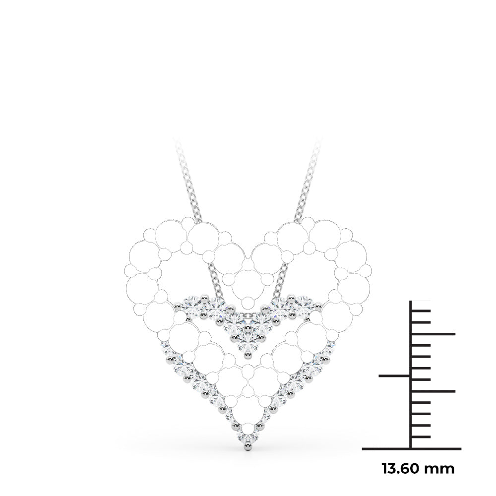 14K White Gold Lab Grown Diamond Necklace With 0.50 TCW Diamond (Lab Grown VS-SI1, E/F/G)