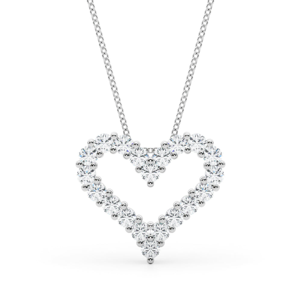 14K White Gold Lab Grown Diamond Necklace With 0.50 TCW Diamond (Lab Grown VS-SI1, E/F/G)