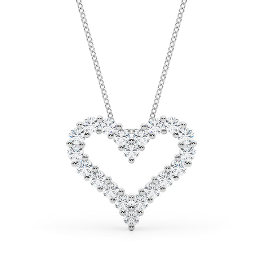 14K White Gold Lab Grown Diamond Necklace With 0.50 TCW Diamond (Lab Grown VS-SI1, E/F/G)