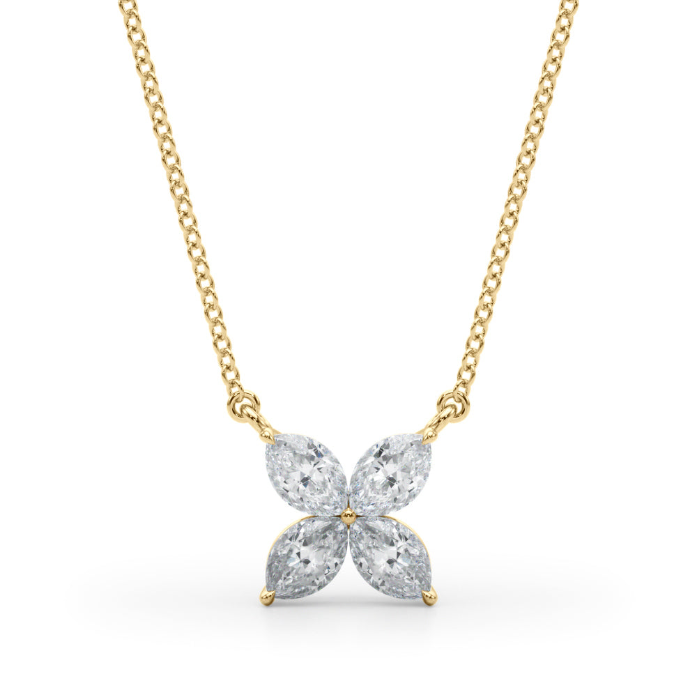 14K Yellow Gold Lab Grown Diamond Necklace With 0.28 TCW Diamond (Lab Grown VS-SI1, E/F/G)