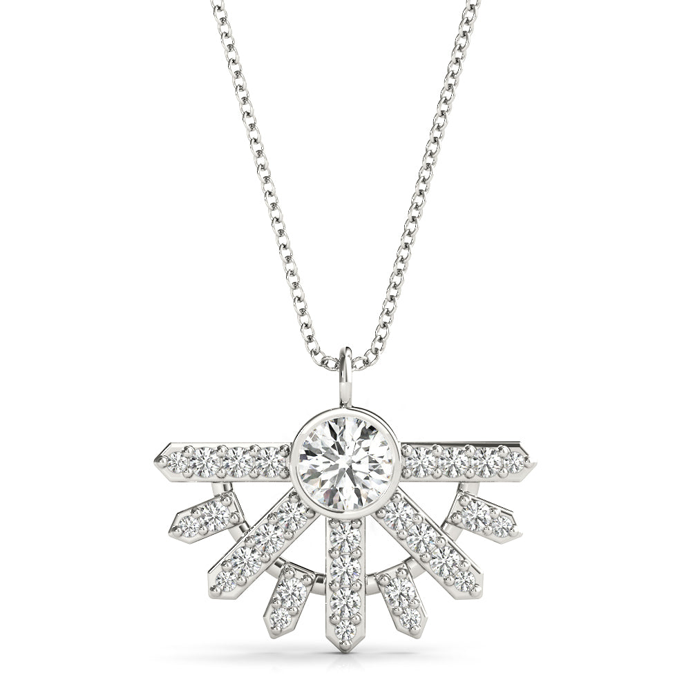 14K White Gold Lab Grown Diamond Necklace With 0.47 TCW Diamond (Lab Grown VS-SI1, E/F/G)