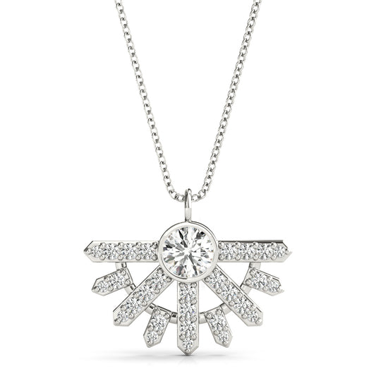 14K White Gold Lab Grown Diamond Necklace With 0.47 TCW Diamond (Lab Grown VS-SI1, E/F/G)