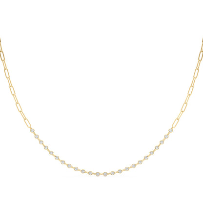 14K White and Yellow Gold Lab Grown Diamond Necklace With 1.44 TCW Diamond (Lab Grown VS-SI1, E/F/G)