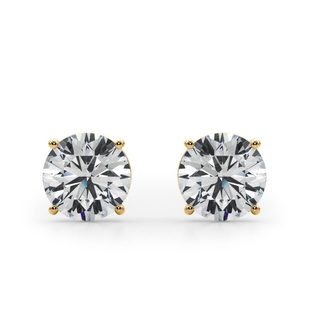 14K Yellow Gold (1/4 Cttw) 1/8ct 4 Prong Wire Stud Earring With 0.24 TCW Diamond (Lab Grown VS-SI1, E/F/G)