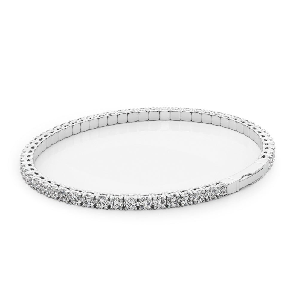 14K White Gold Lab Grown Diamond Flexible Eternity Bangle With 3.92 TCW Diamond (Lab Grown VS-SI1, E/F/G)